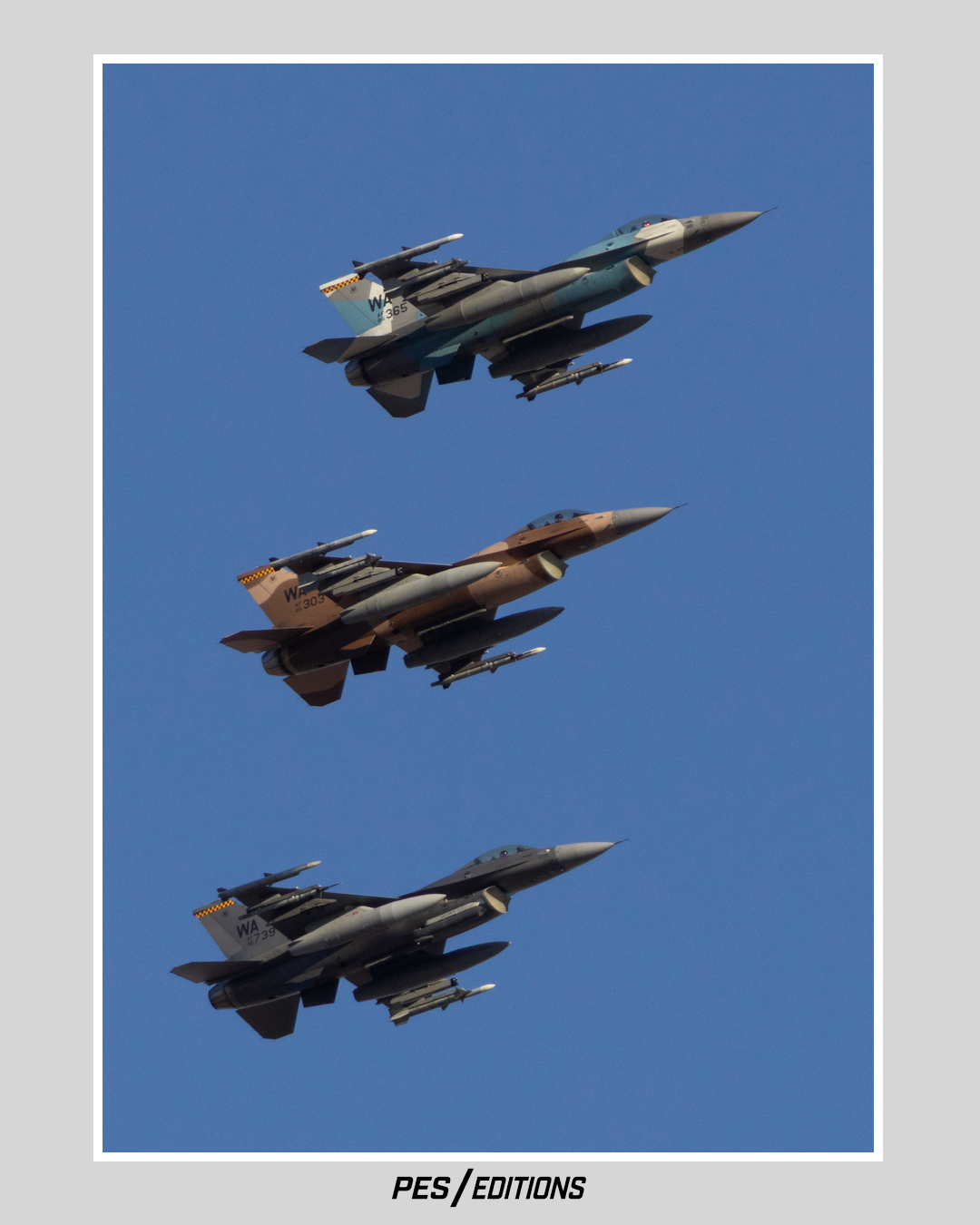 Three U.S. Air Force F-16 Fighting Falcon 